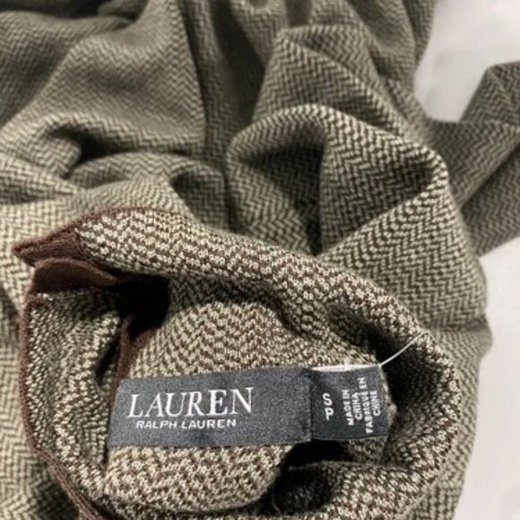 NEW RALPH LAUREN Womens Houndstooth Mini Sweater Dress Size S Green/Brown - Picture 2 of 12